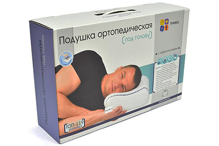 Ортопедическая подушка с эффектом памяти, валики 14 и 9 см Т.119 (ТОП-119), Тривес